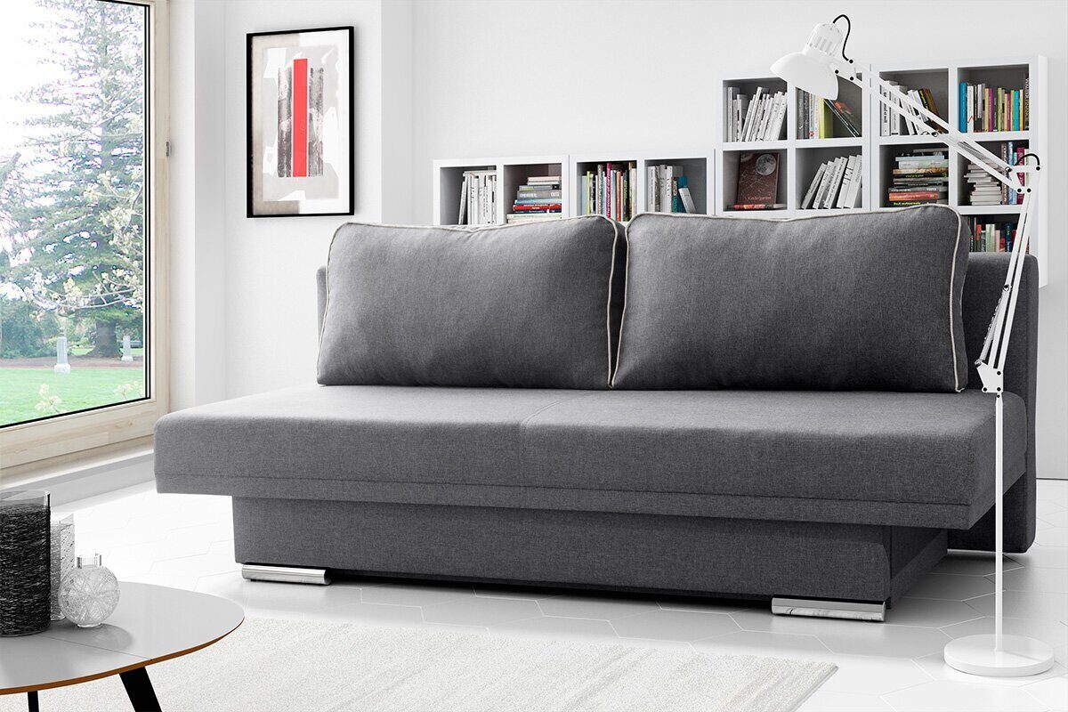 серый угловой диван без подлокотников