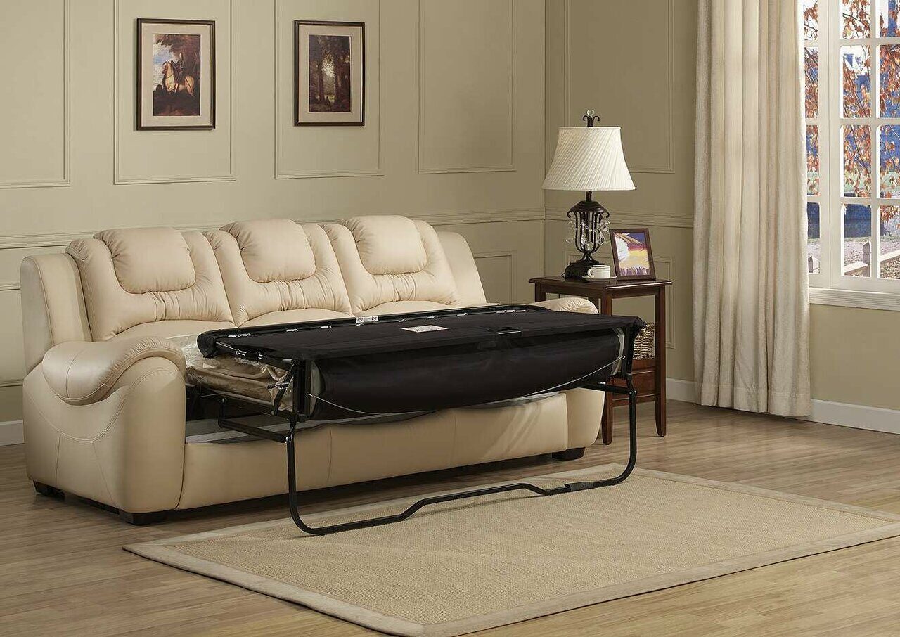 кожаный диван с французской раскладушкой