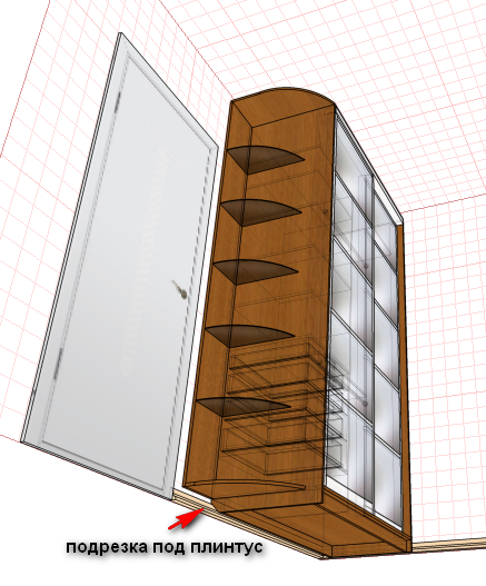 Плинтус под шкафом купе
